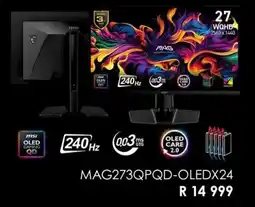 Computer Mania Msi MAG273QPQD-OLEDX24 Monitor offer