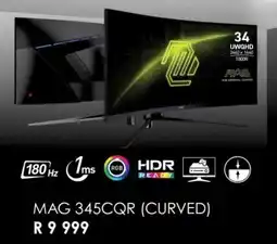 Computer Mania Msi MAG 345CQR Curved Monitor offer