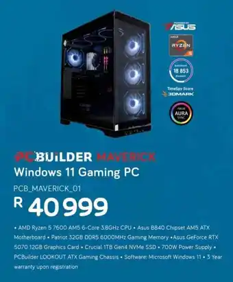 Computer Mania PCBuilder Maverick Windows 11 Gaming PC offer