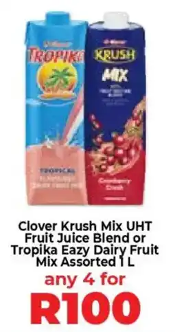 Food Lover's Market Clover Krush Mix UHT Fruit Juice Blend or Tropika Eazy Dairy Fruit Mix Assorted offer