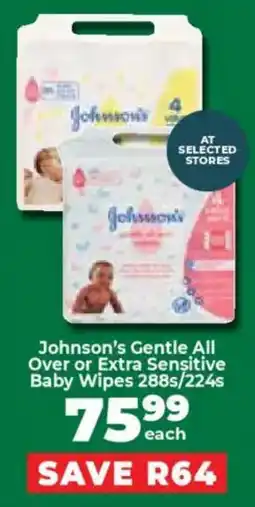 Food Lover's Market Johnson's Gentle All Over or Extra Sensitive Baby Wipes offer