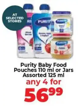 Food Lover's Market Purity Baby Food Pouches or Jars Assorted offer