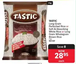 Makro Tastic Long Grain Parboiled Rice or Soft & Absorbing White Rice or Long Grain Wholegrain Brown Rice offer