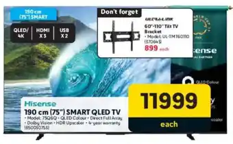 Makro Hisense 190 cm 75" Smart QLED TV offer