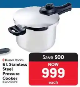 Makro Russell Hobbs Stainless Steel Pressure Cooker offer