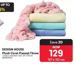 Makro Design House Plush Coral Flannel Throw offer