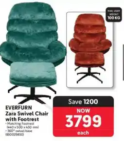 Makro Everfurn Zara Swivel Chair with Footrest offer