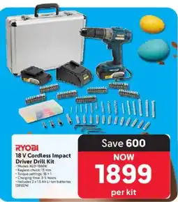 Makro Ryobi 18 V Cordless Impact Driver Drill Kit offer