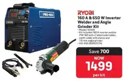 Makro Ryobi 160 A & 650 W Inverter Welder and Angle Grinder Kit offer