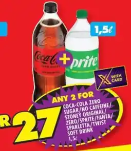 Shoprite Coca-cola zero sugar/ no caffeine/ stoney original/ zero/ sprite/ fanta/ sparletta/ twist soft drink offer