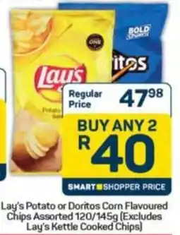 Pick n Pay Hypermarket Lay's Potato or Doritos Corn Flavoured Chips Assorted offer