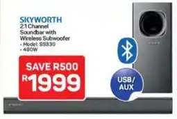 Pick n Pay Hypermarket Skyworth 2.1 Channel Soundbar with Wireless Subwoofer offer