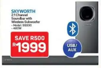 Pick n Pay Hypermarket Skyworth 2.1 Channel Soundbar with Wireless Subwoofer offer