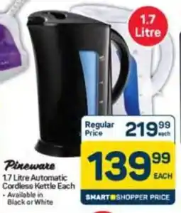Pick n Pay Hypermarket Pineware Automatic Cordless Kettle offer