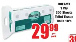 Boxer DREAMY 1 Ply 300 Sheets Toilet Tissue Rolls 10's offer