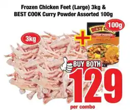 Boxer Frozen Chicken Feet (Large) 3kg & BEST COOK Curry Powder Assorted 100g offer