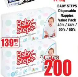 Boxer BABY STEPS Disposable Nappies Value Pack offer