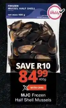 Checkers MJC Frozen Half Shell Mussels offer