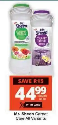 Checkers Mr. Sheen Carpet Care All Variants offer