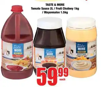 Boxer TASTE & MORE Tomato Sauce 2L / Fruit Chutney 1kg / Mayonnaise 1.5kg offer