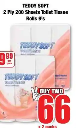 Boxer TEDDY SOFT 2 Ply 200 Sheets Toilet Tissue Rolls 9's offer