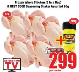 Boxer Frozen Whole Chicken (5 In a Bag) & BEST COOK Seasoning Shaker Assorted 90g offer