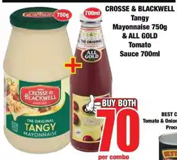Boxer CROSSE & BLACKWELL Tangy Mayonnaise 750g & ALL GOLD Tomato Sauce 700ml offer