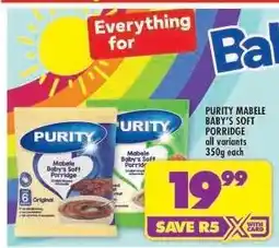 Shoprite PURITY Mabele Baby's Soft Porridge offer