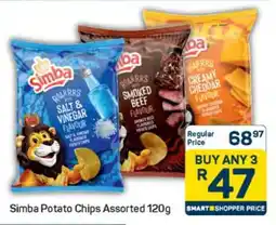 Pick n Pay Simba Potato Chips Assorted 120g offer