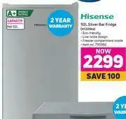 Game Hisense 92Ltr Silver Bar Fridge H120Rts offer