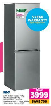 Game KIC 239L Bottom Freezer Fridge Metallic KBF 525/1 ME offer