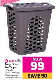Game Miss Molly Mega Linen Bin (Taupe) offer