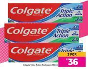 Game Colgate Triple Action Toothpaste-For 3 x 100ml offer