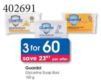 Clicks Guardol Glycerine Soap Bars offer