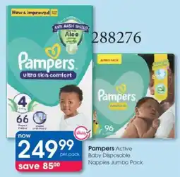 Clicks Pampers Active Baby Disposable Nappies Jumbo Pack offer