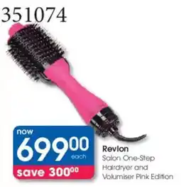 Clicks Revlon Salon One-Step Hairdryer and Volumiser Pink Edition offer