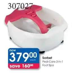 Clicks Sorbet Pedi-Care 3-in-1 Foot Spa offer