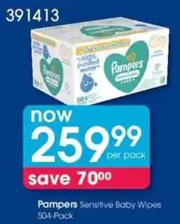 Clicks Pampers Sensitive Baby Wipes offer