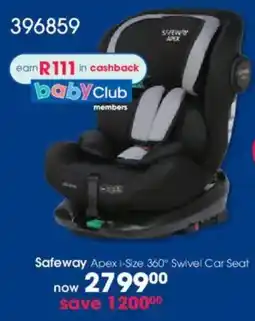 Clicks Safeway Apex i-Size 360 Swivel Car Seat offer