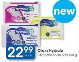 Clicks Clicks Hydrate Glycerine Soap Bars offer