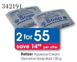 Clicks Reitzer Aqueous Cream Glycerine Soap Bars offer