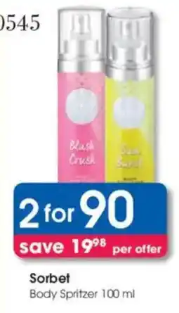 Clicks Sorbet Body Spritzer offer