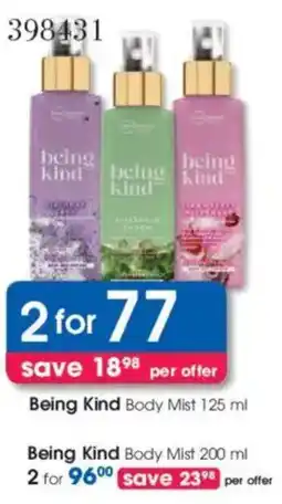 Clicks Being Kind Body Mist offer