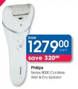 Clicks Philips Series 8000 Cordless Wet & Dry Epilator offer