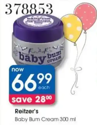 Clicks Reitzer's Baby Bum Cream offer