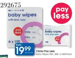 Clicks Clicks Pay Less Baby Wipes offer