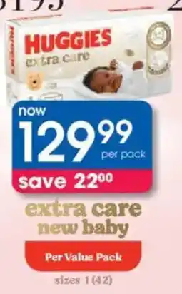 Clicks Huggies extra care new baby offer