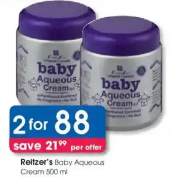 Clicks Reitzer's Baby Aqueous Cream offer