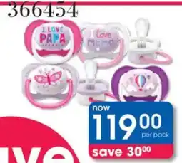 Clicks Philips Avent Selected Soothers offer