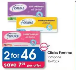 Clicks Clicks Femme Tampons offer